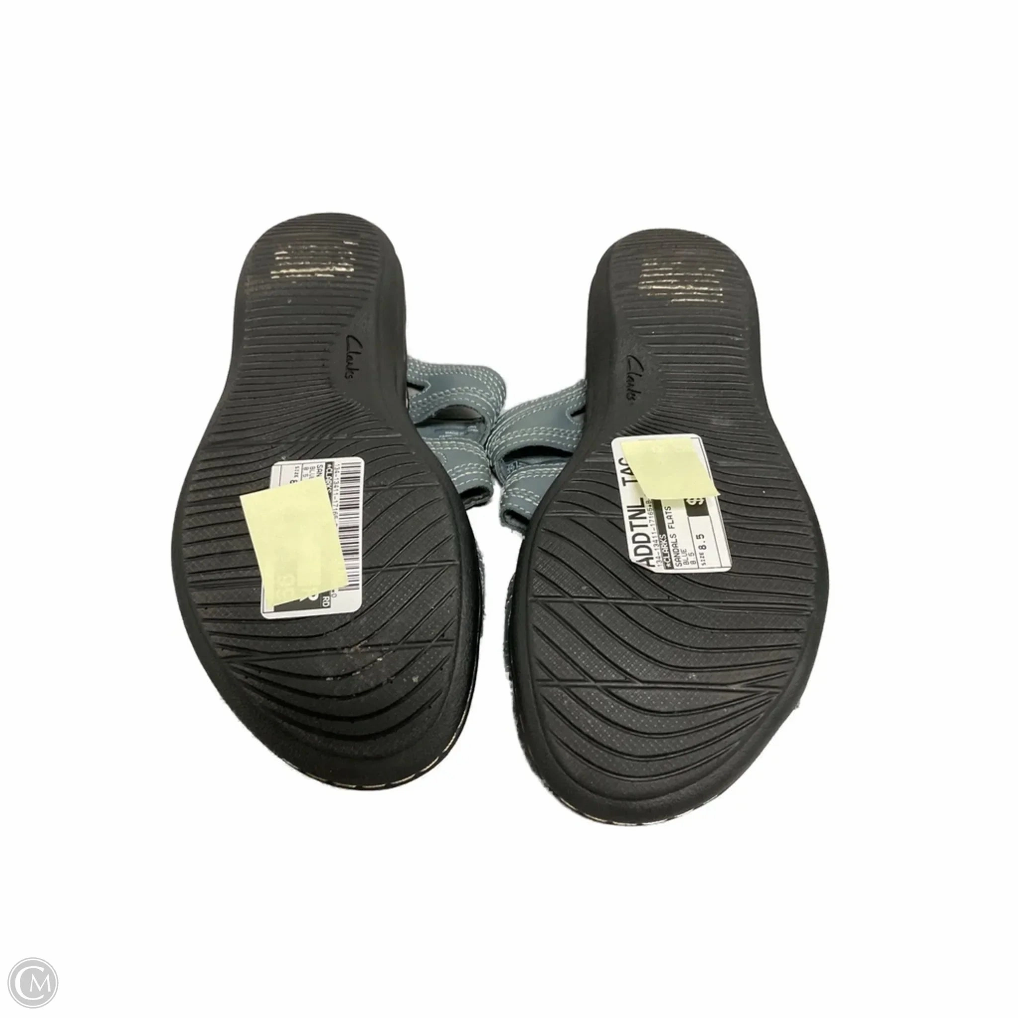 Sandals Flats By Clarks In Blue, Size: 8.5 Leather Footwear