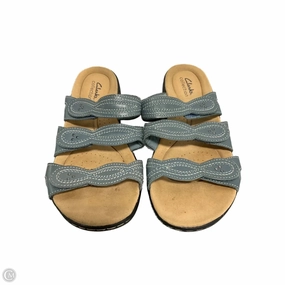 Sandals Flats By Clarks In Blue, Size: 8.5 Clarks leather shoes for daily wear