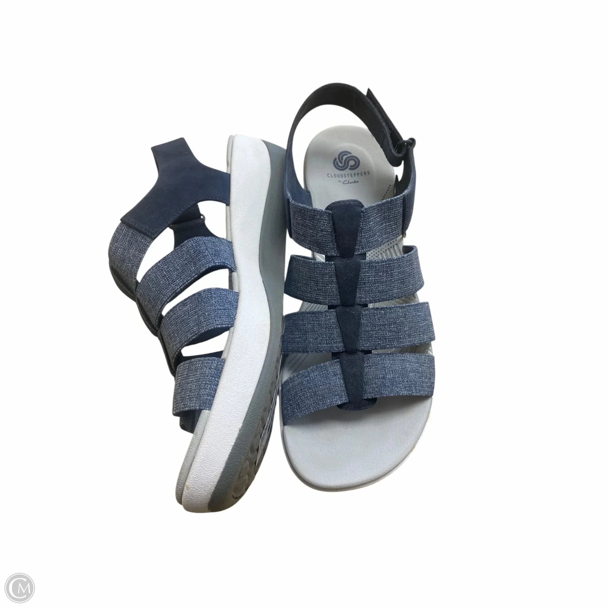 Sandals Flats By Clarks In Blue, Size: 9 Leather Footwear