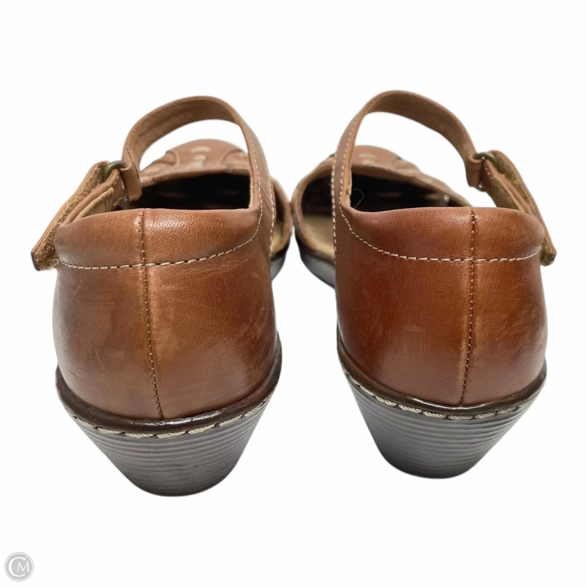 Sandals Flats By Clarks In Brown, Size: 10 Leather Footwear