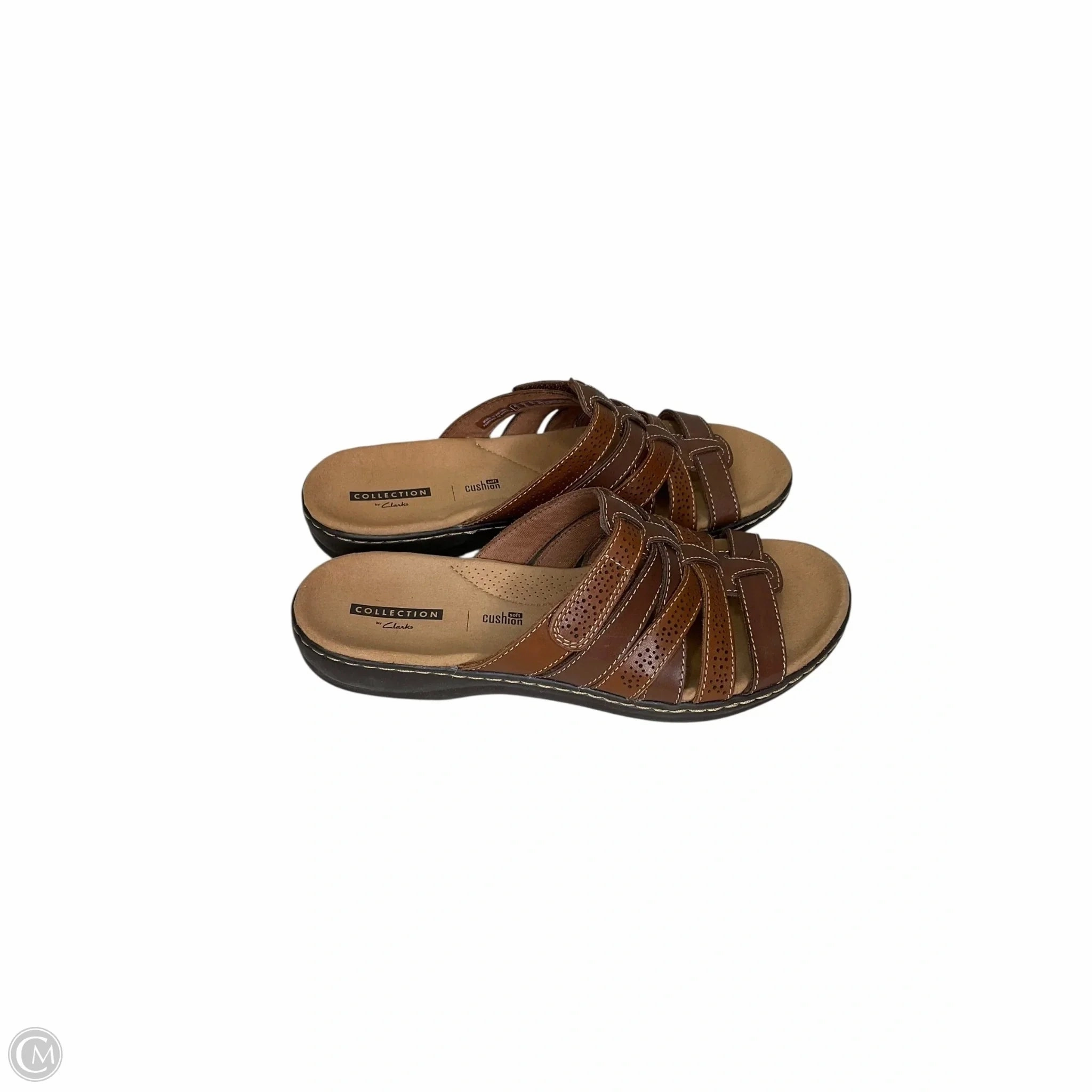 Sandals Flats By Clarks In Brown, Size: 8 Leather Footwear