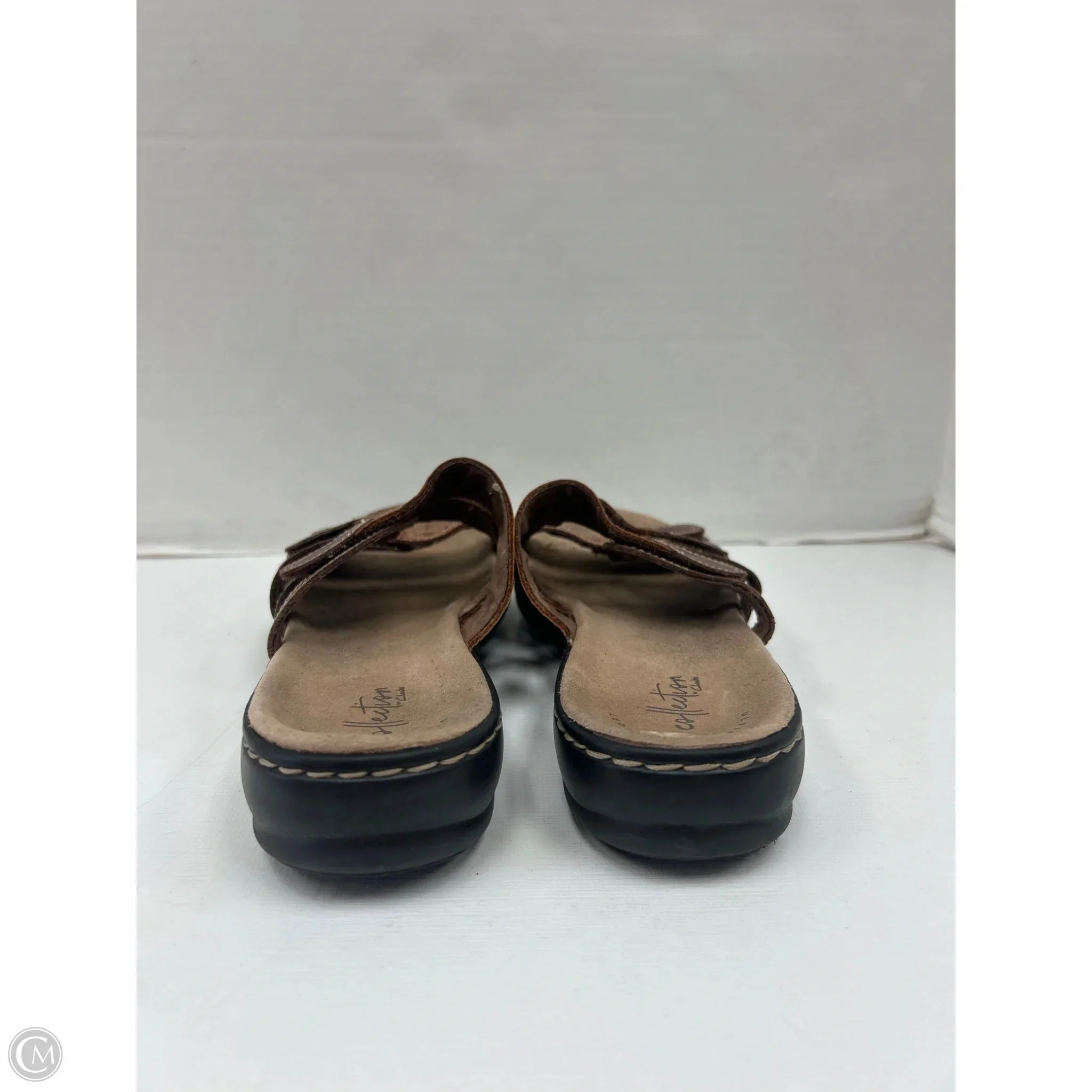Sandals Flats By Clarks In Brown, Size: 9.5 Leather Footwear