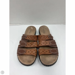 Sandals Flats By Clarks In Brown, Size: 9.5 Clarks leather shoes for daily wear