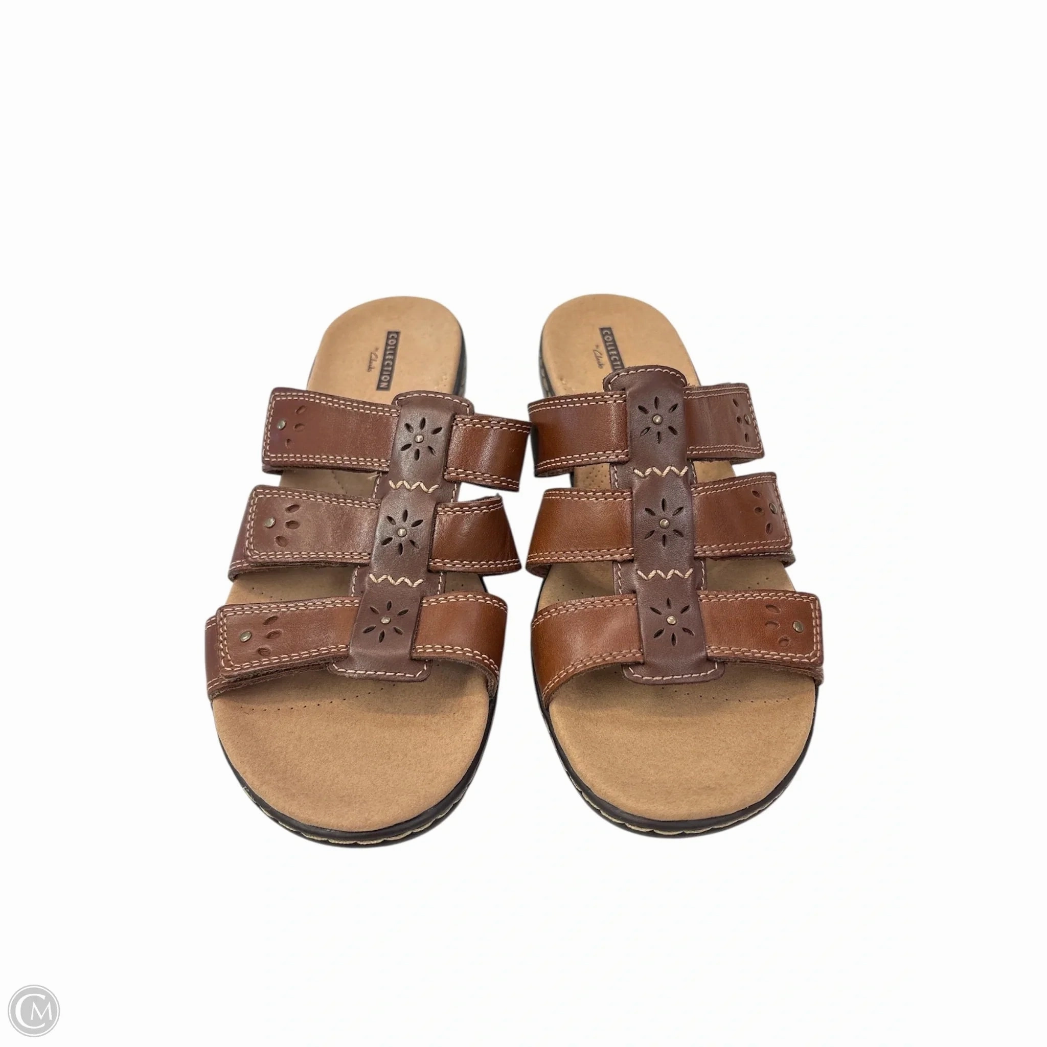 Sandals Flats By Clarks In Brown, Size: 9 Leather Footwear