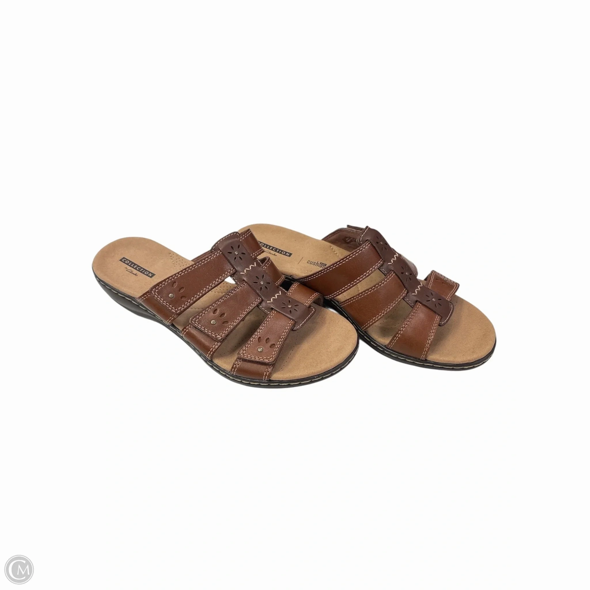 Sandals Flats By Clarks In Brown, Size: 9 Leather Footwear