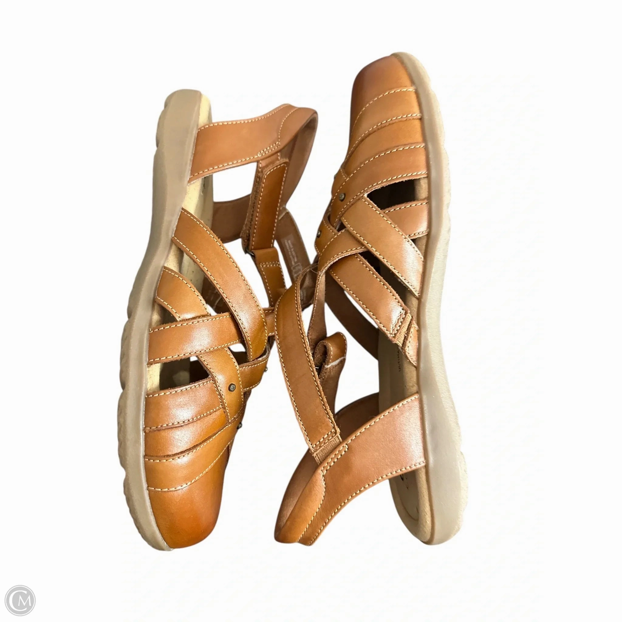 Sandals Flats By Clarks In Brown, Size: 9 Leather Footwear