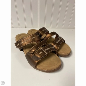 Sandals Flats By Clarks In Copper, Size: 9.5 Clarks leather shoes for daily wear