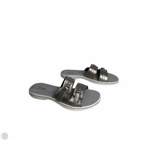Sandals Flats By Clarks In Grey, Size: 9 Clarks leather shoes for daily wear