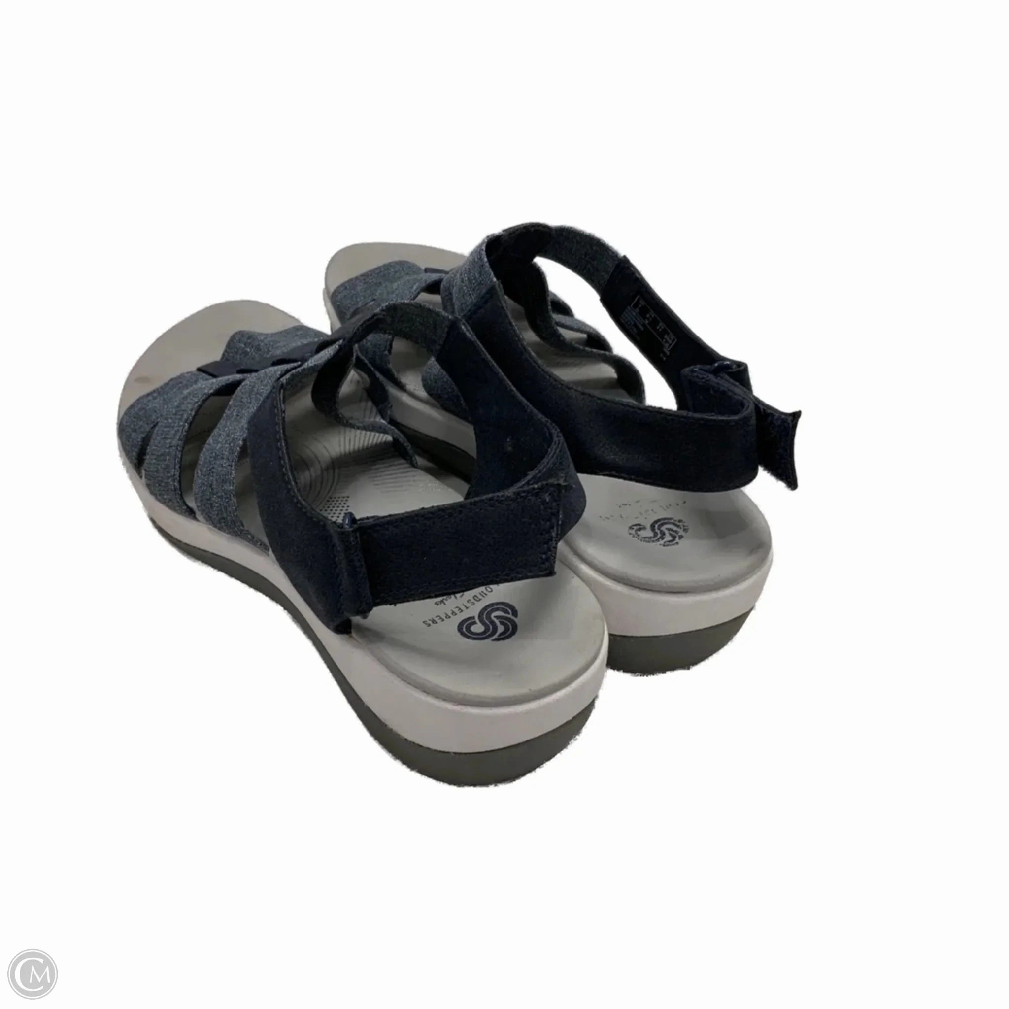 Sandals Flats By Clarks In Grey, Size: 9 Leather Footwear