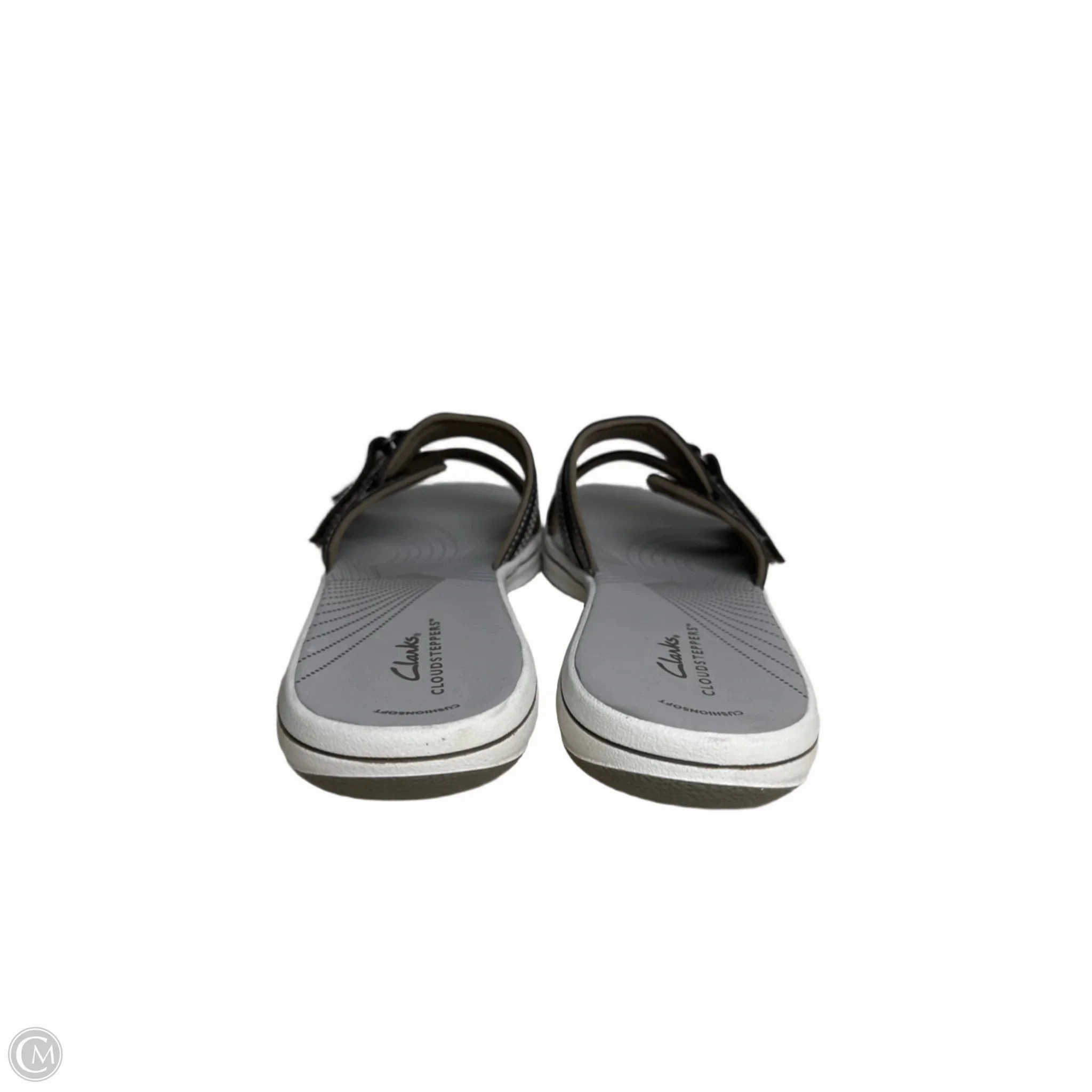 Sandals Flats By Clarks In Grey, Size: 9 Leather Footwear