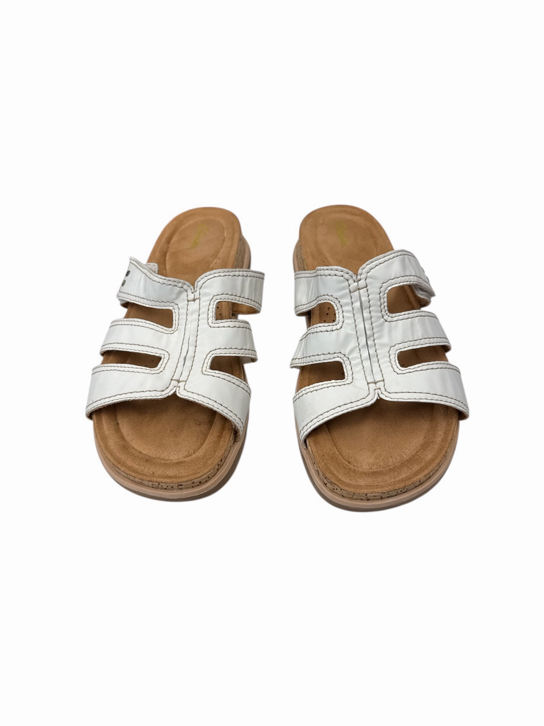 SANDALS FLATS by CLARKS In IVORY, Size: 10 Leather Footwear