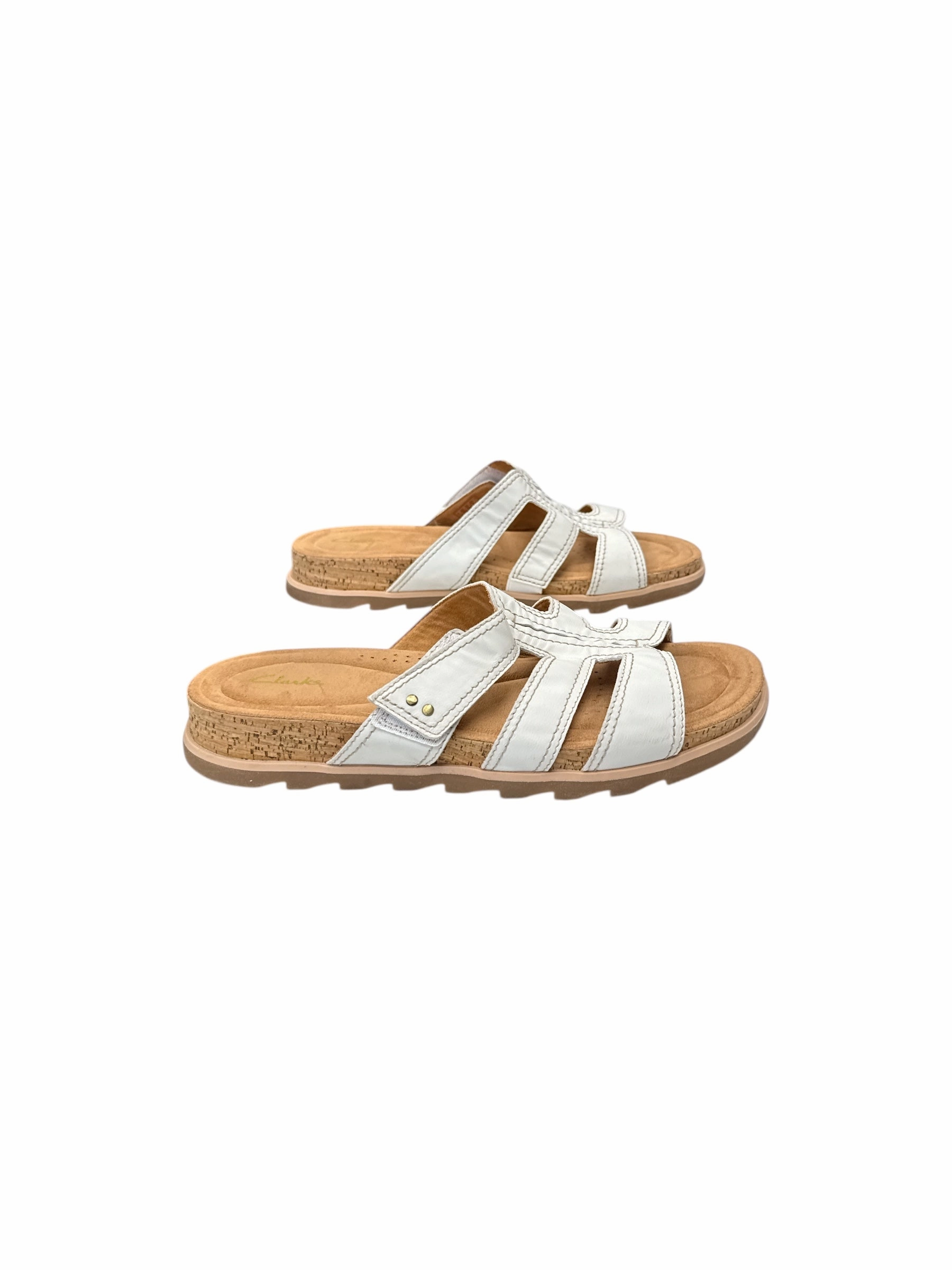 SANDALS FLATS by CLARKS In IVORY, Size: 10 Clarks leather shoes for daily wear