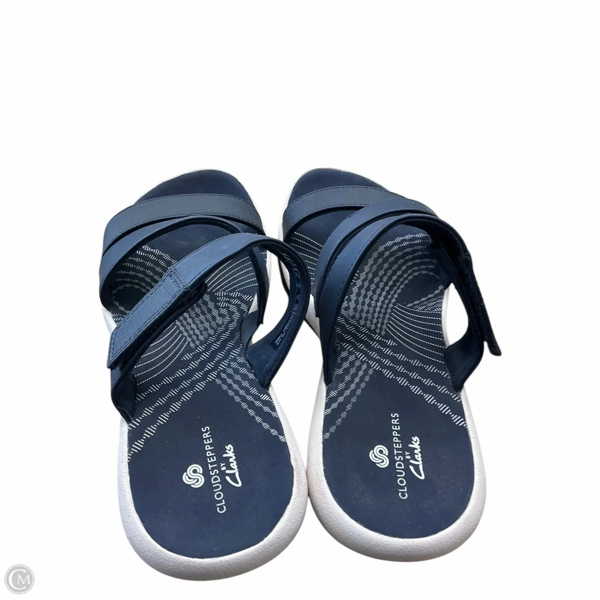 Sandals Flats By Clarks In Navy, Size: 6 Leather Footwear