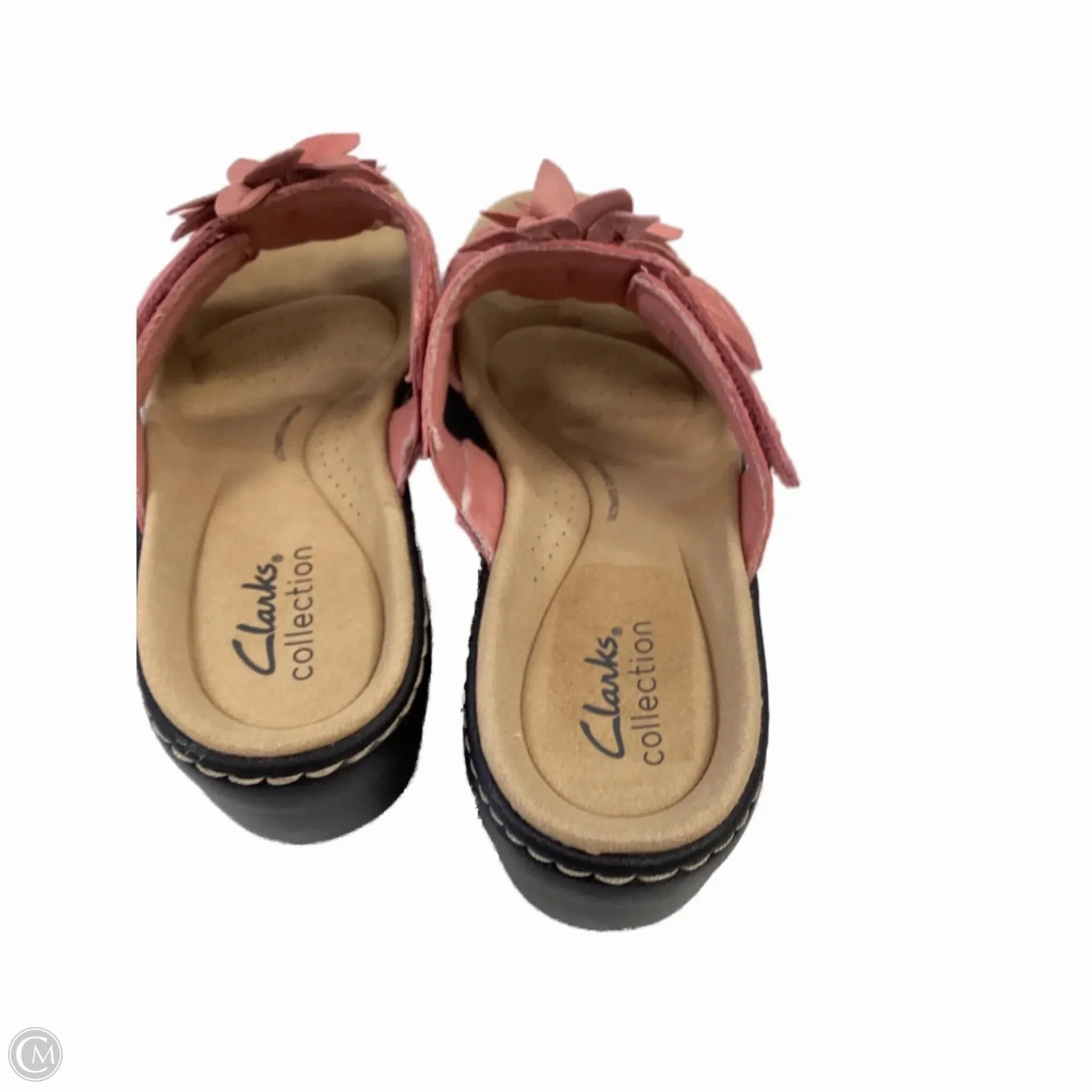 Sandals Flats By Clarks In Pink, Size: 9 Leather Footwear