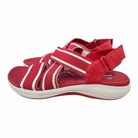 Sandals Flats By Clarks In Red, Size:11 Clarks leather shoes for daily wear