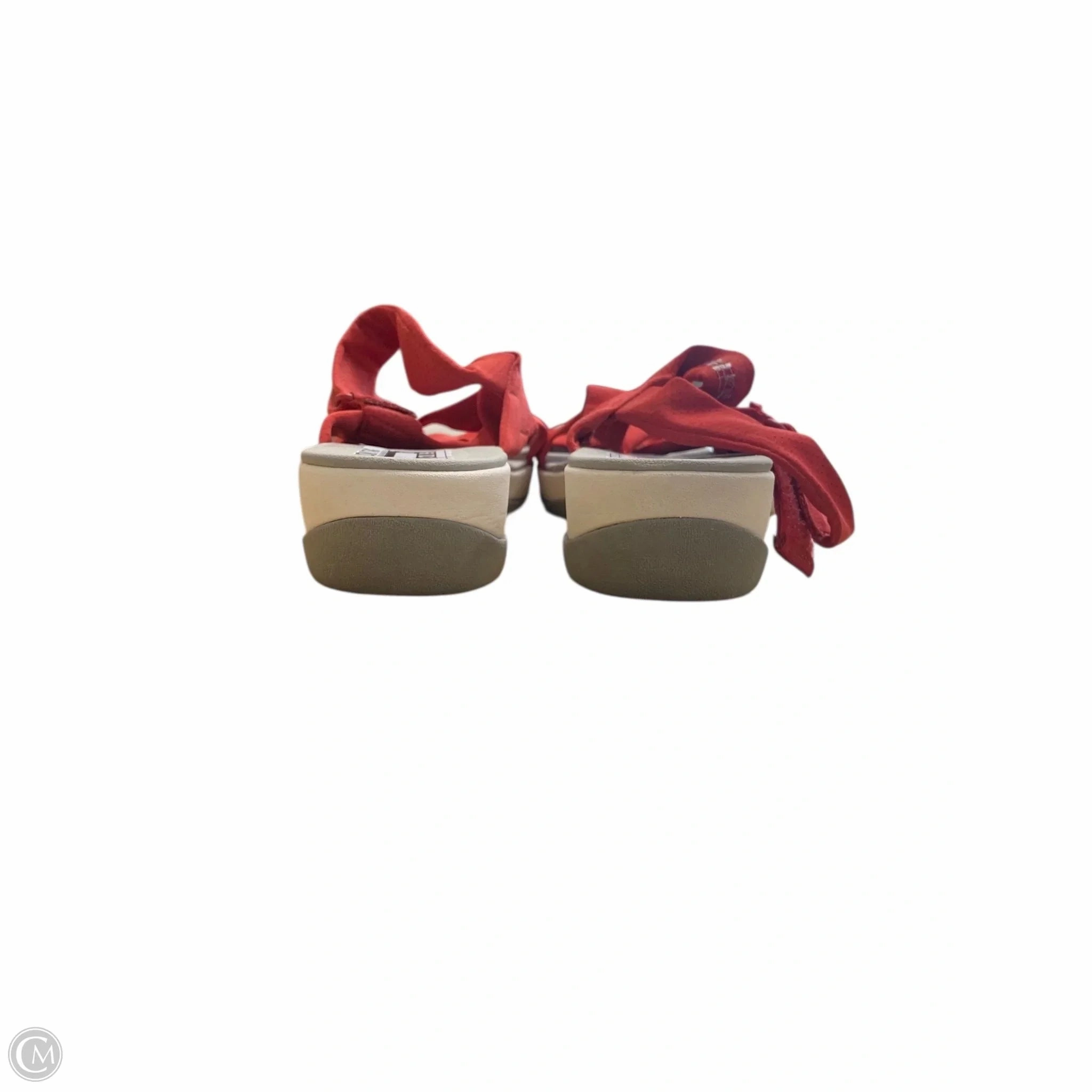 Sandals Flats By Clarks In Red, Size: 8.5 Leather Footwear