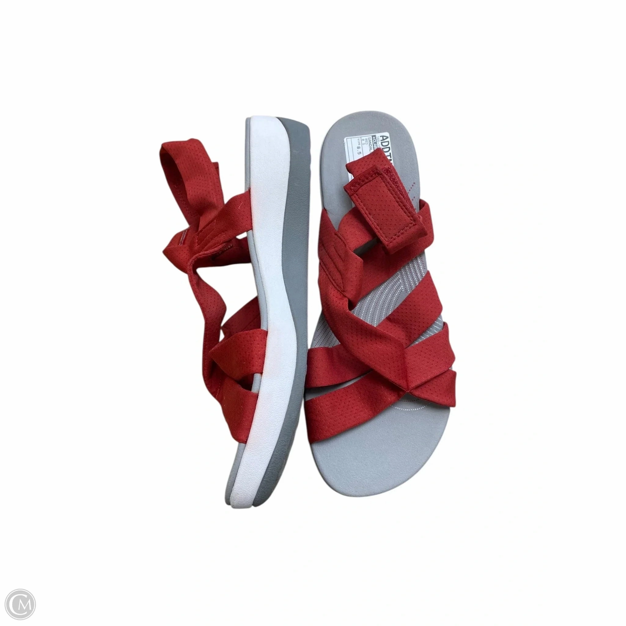 Sandals Flats By Clarks In Red, Size: 8.5 Leather Footwear