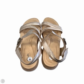 Sandals Flats By Clarks In Rose Gold, Size: 10 Clarks leather shoes for daily wear