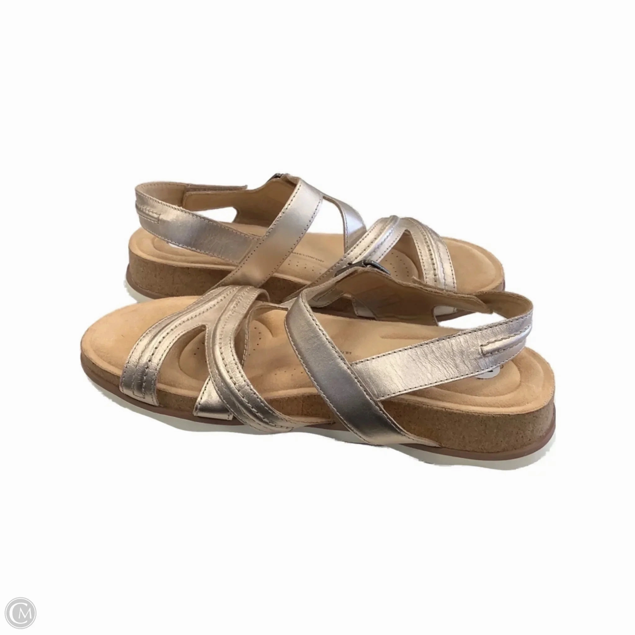 Sandals Flats By Clarks In Rose Gold, Size: 10 Leather Footwear