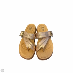 Sandals Flats By Clarks In Rose Gold, Size: 6.5 Clarks leather shoes for daily wear