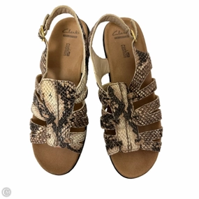 Sandals Flats By Clarks In Snakeskin Print, Size: 8 Clarks leather shoes for daily wear