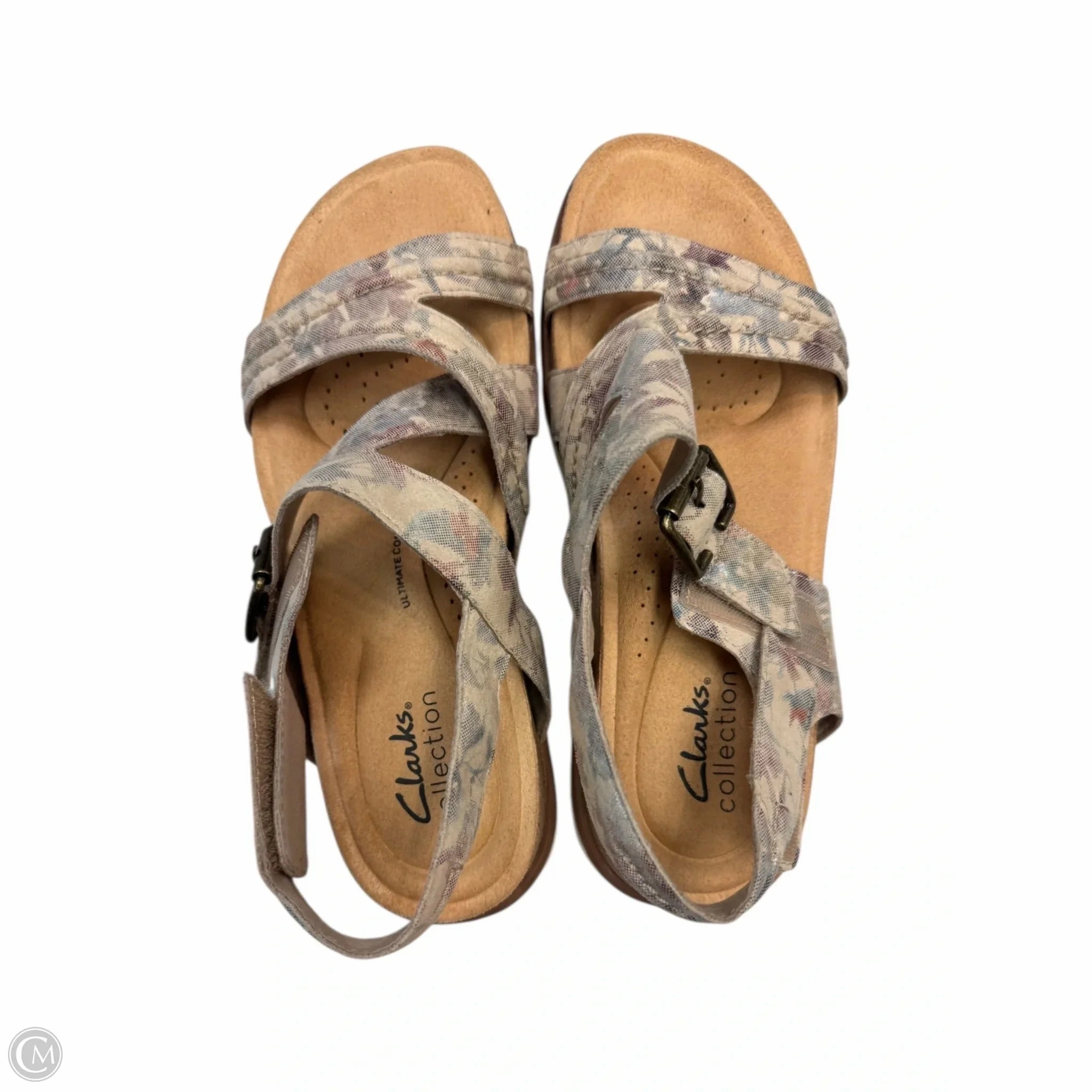Sandals Flats By Clarks In Tan, Size: 6 Leather Footwear