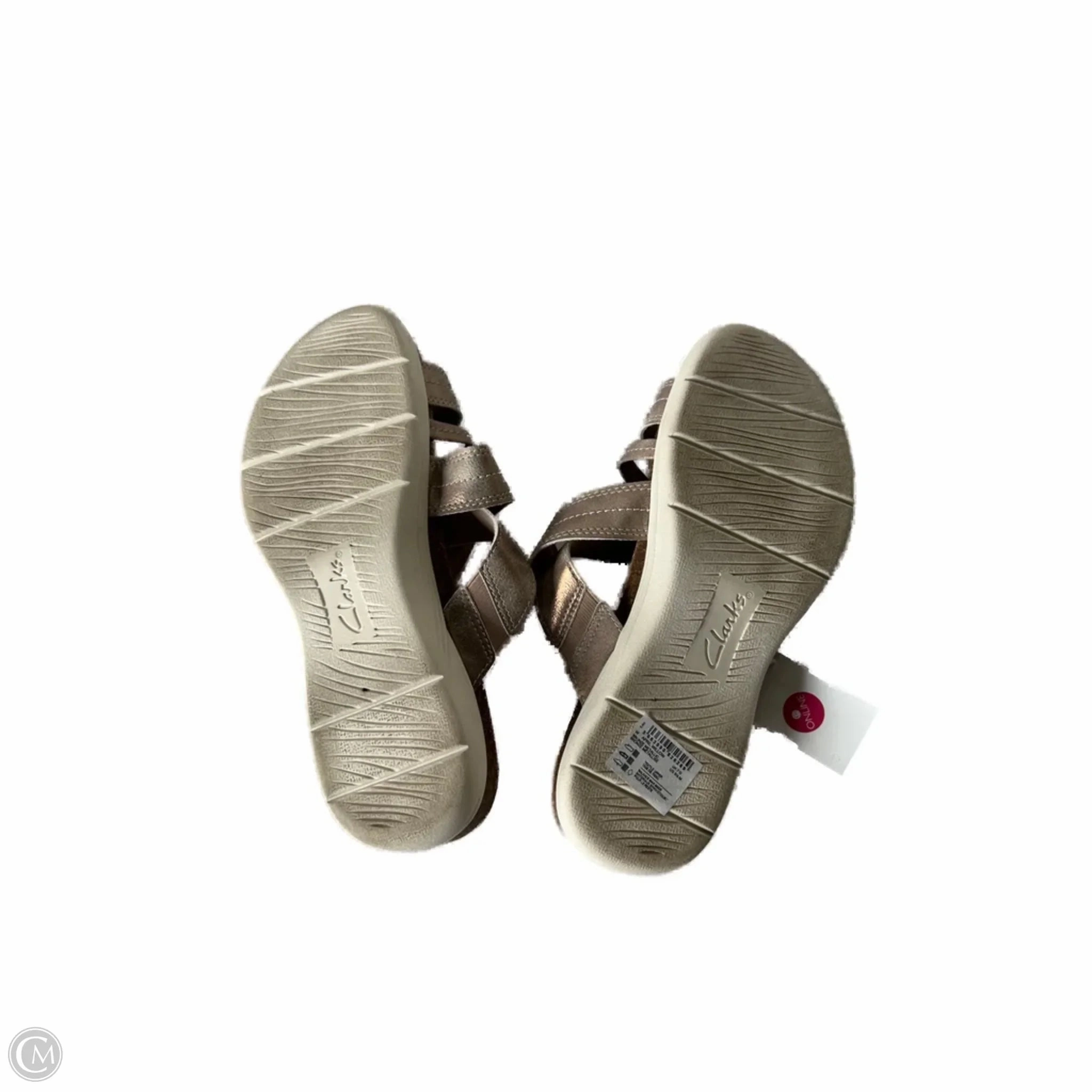 Sandals Flats By Clarks In Tan, Size: 9.5 Leather Footwear