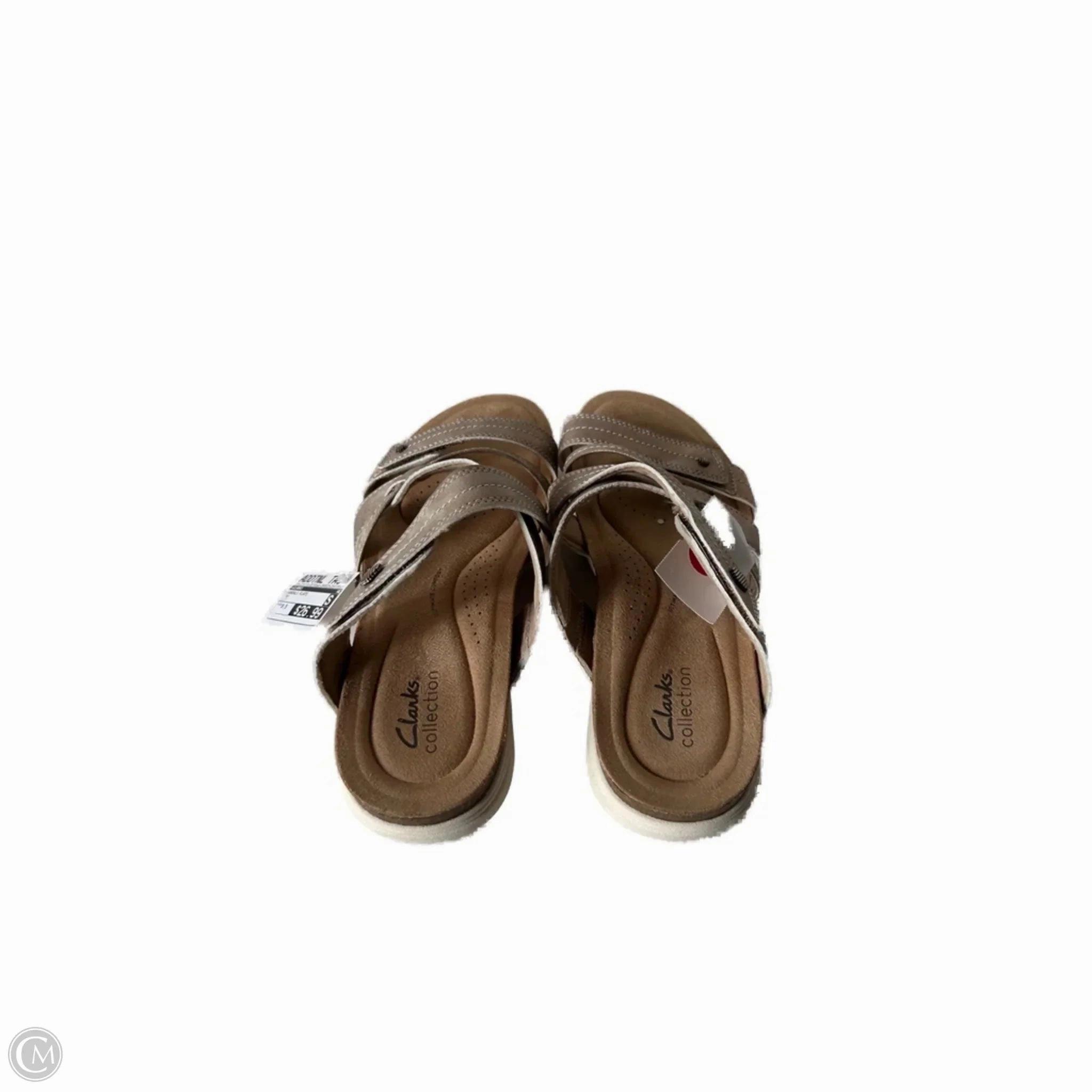 Sandals Flats By Clarks In Tan, Size: 9.5 Leather Footwear