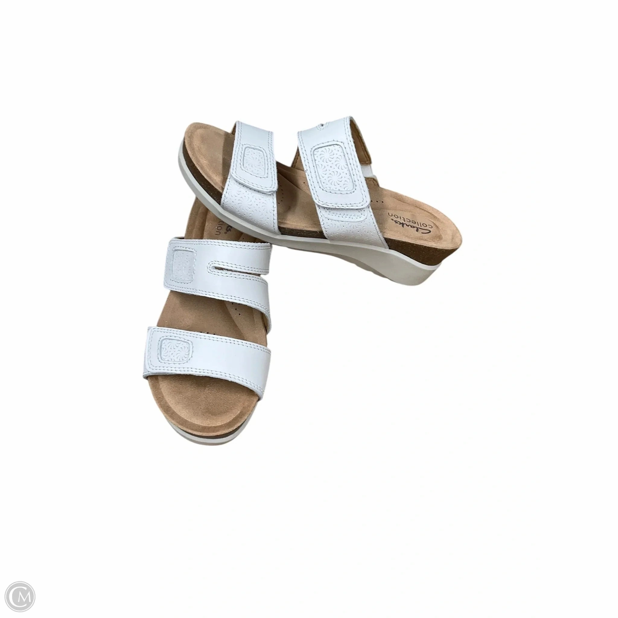 Sandals Flats By Clarks In White, Size: 6 Clarks leather shoes for daily wear