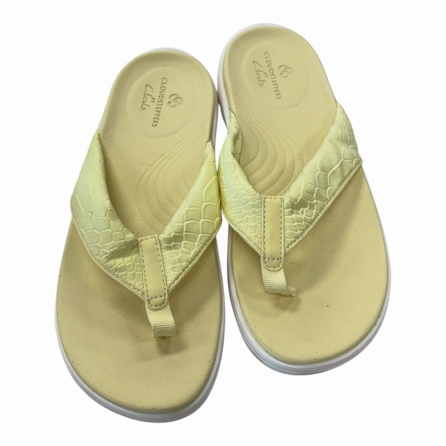 SANDALS FLATS by CLARKS In YELLOW, Size: 7 Leather Footwear