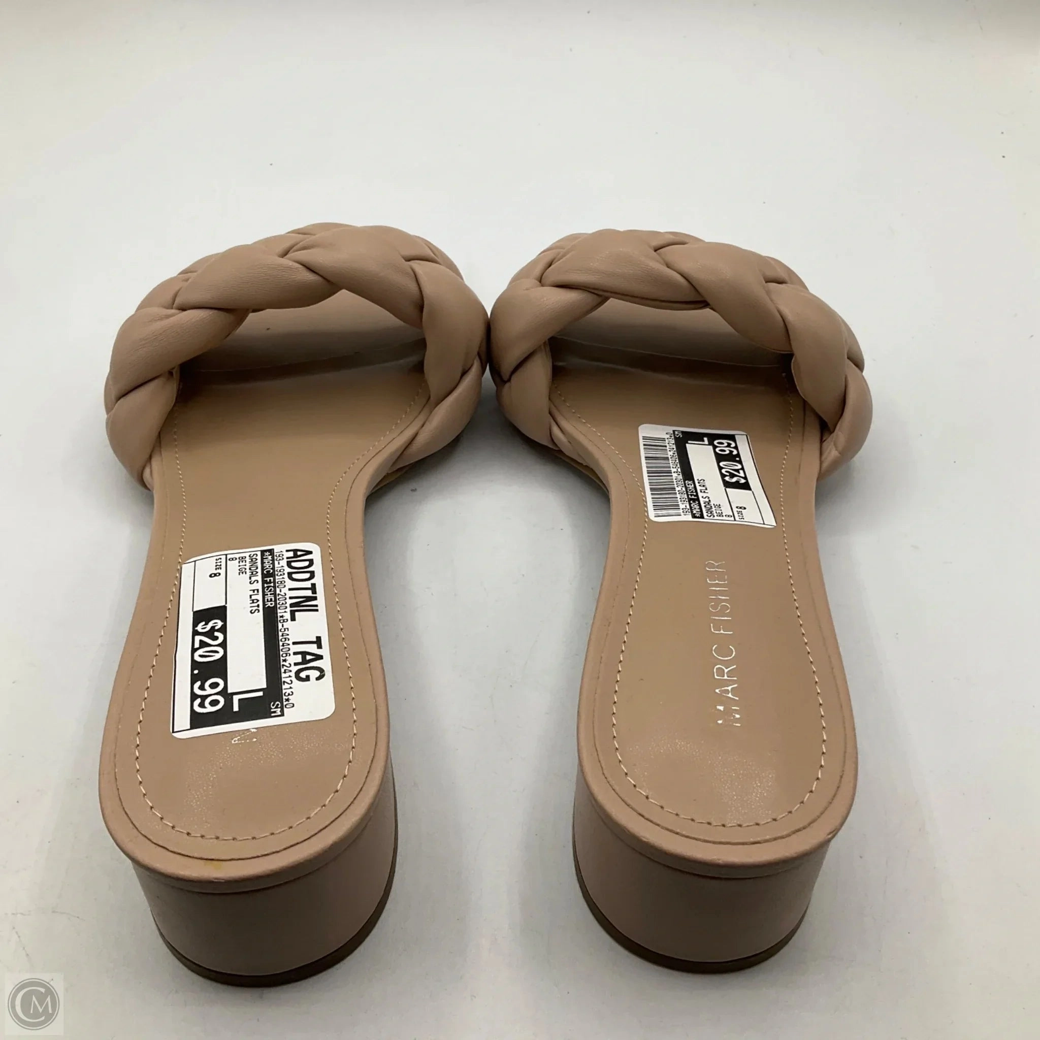 Sandals Flats By Marc Fisher In Beige, Size: 8 Fashion Heels