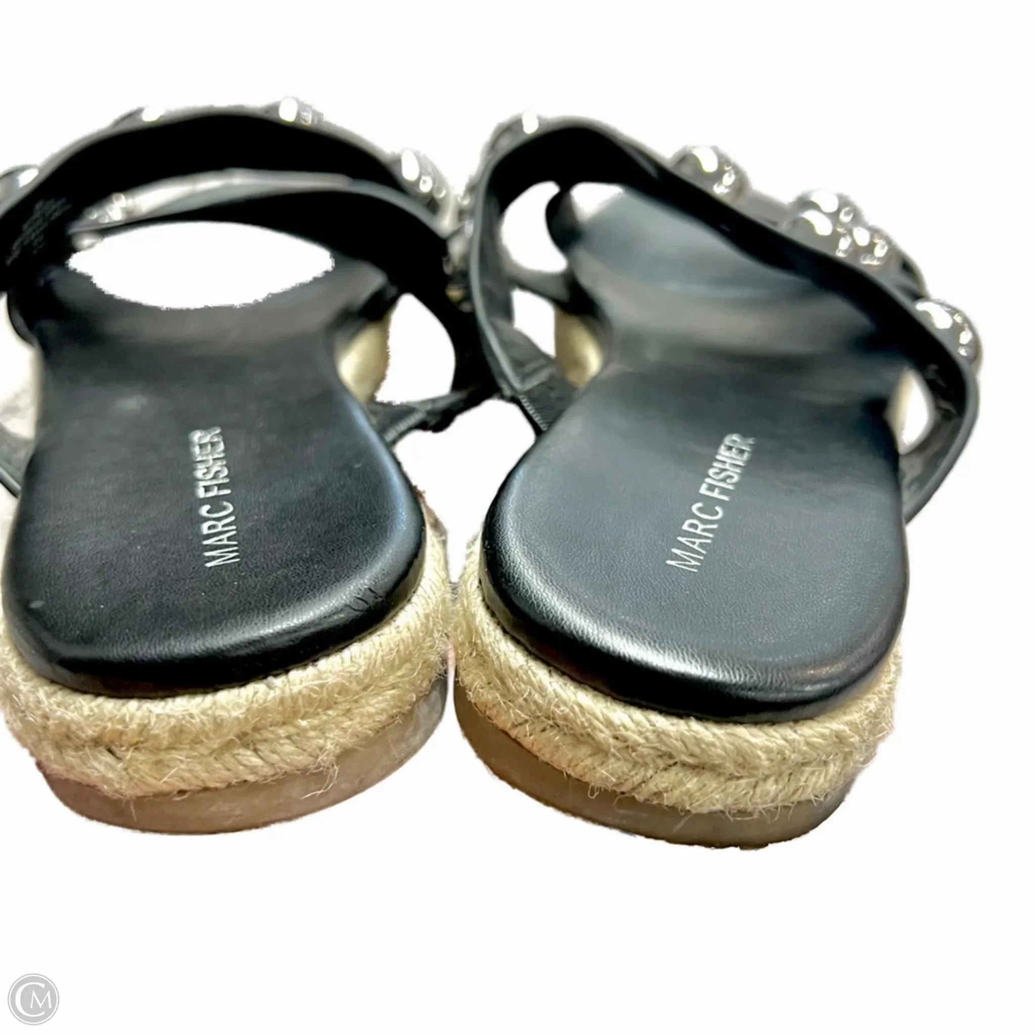 Sandals Flats By Marc Fisher In Black & White, Size: 8 Fashion Heels