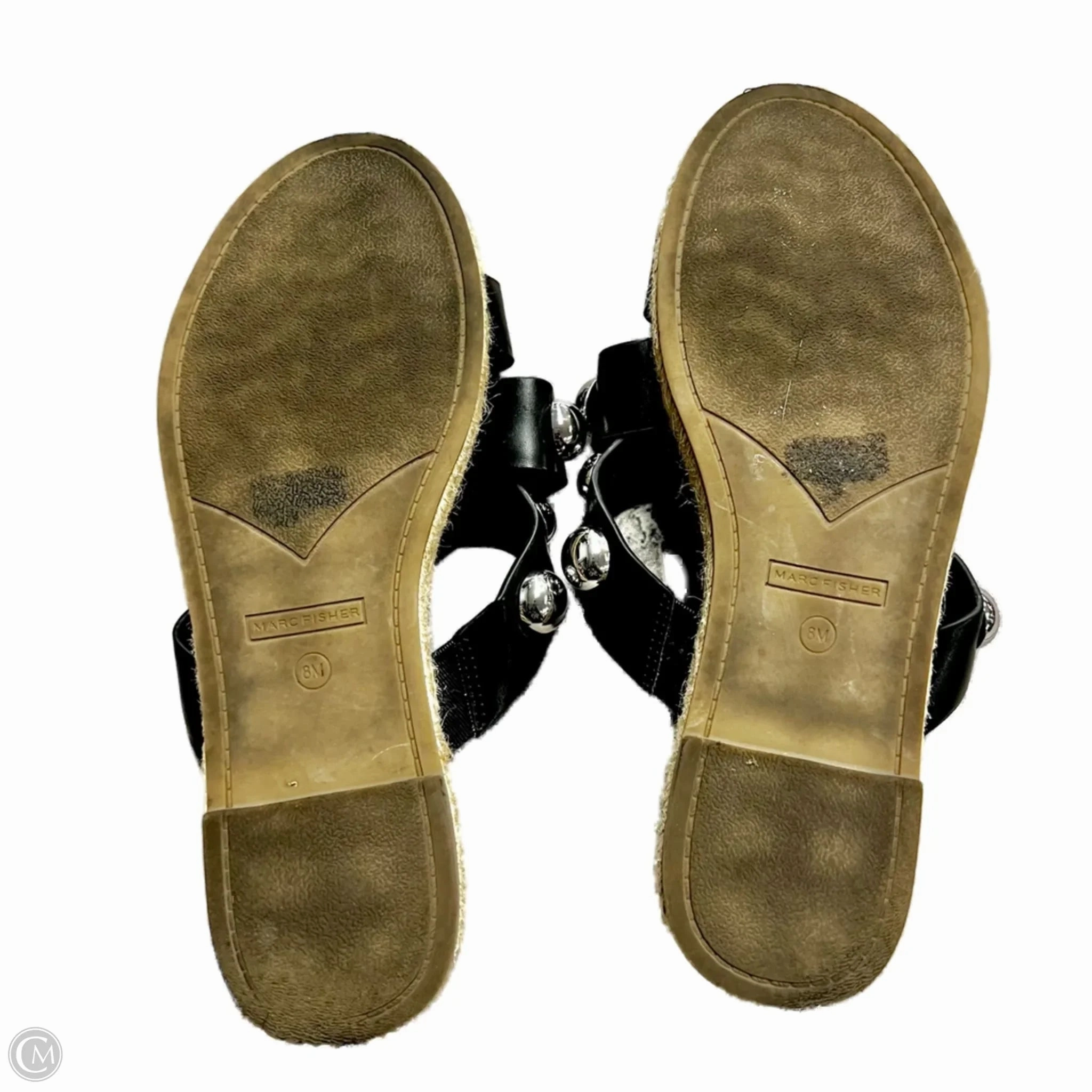 Sandals Flats By Marc Fisher In Black & White, Size: 8 Fashion Heels
