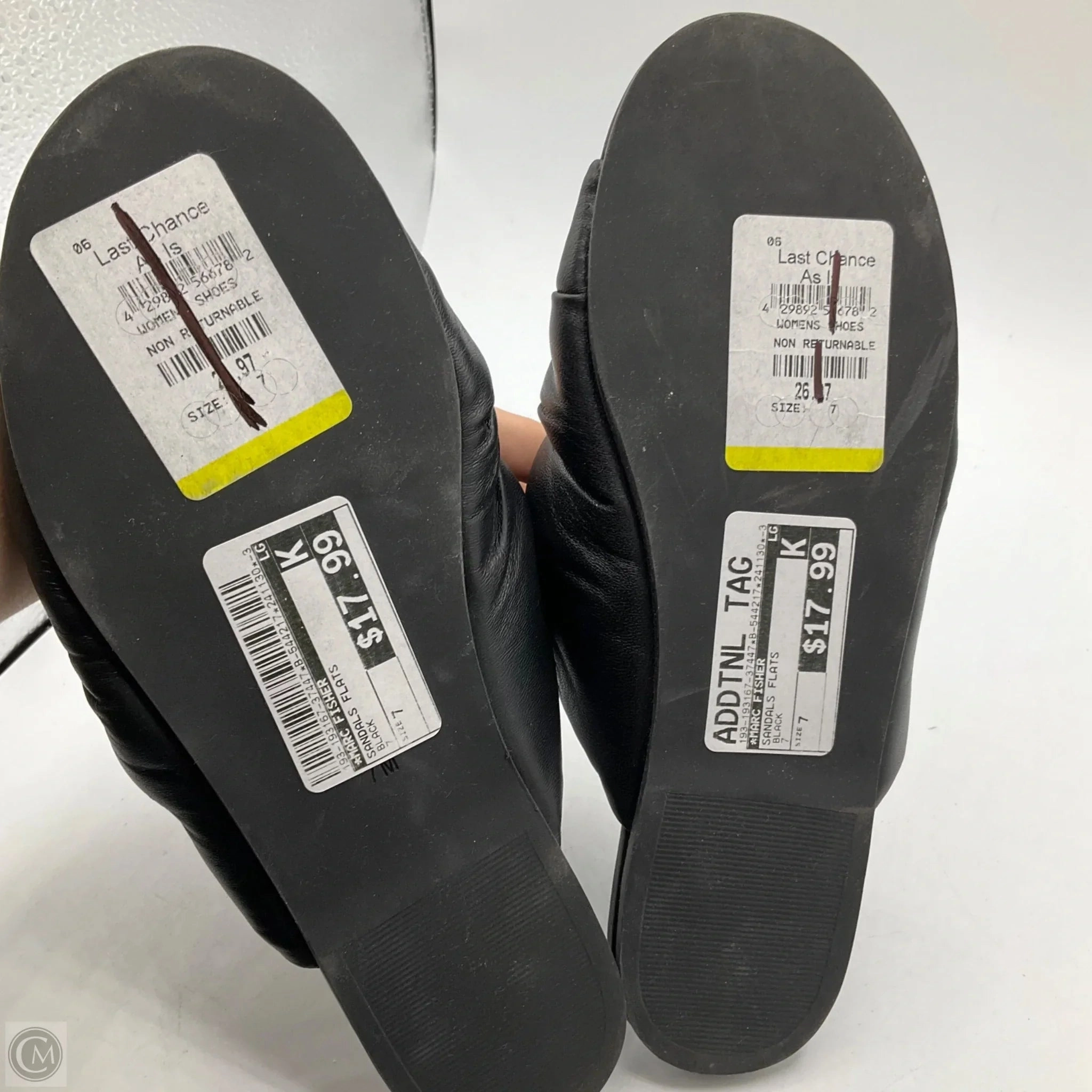 Sandals Flats By Marc Fisher In Black, Size: 7 Fashion Heels