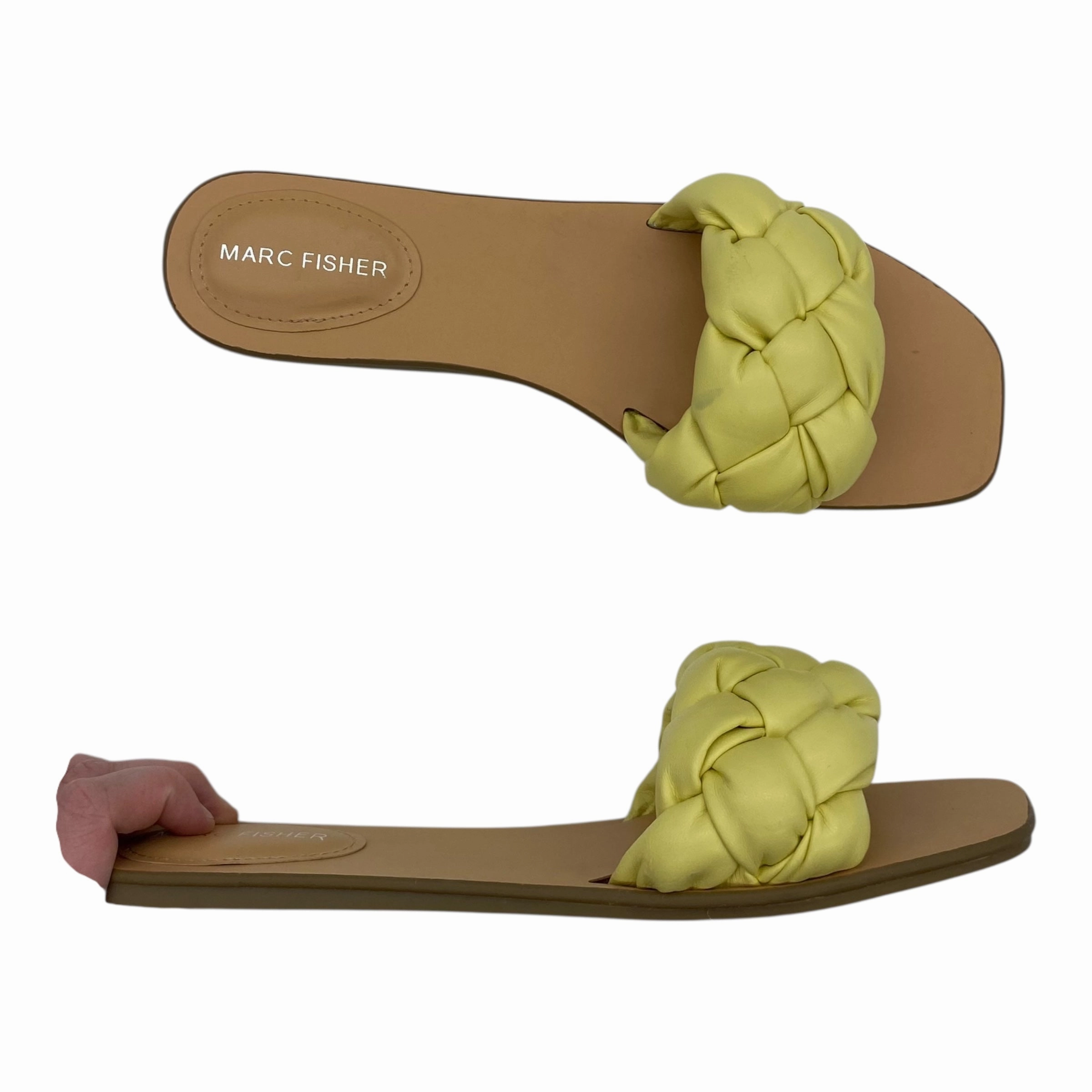 Sandals Flats By Marc Fisher In Yellow, Size:10 Fashion Heels
