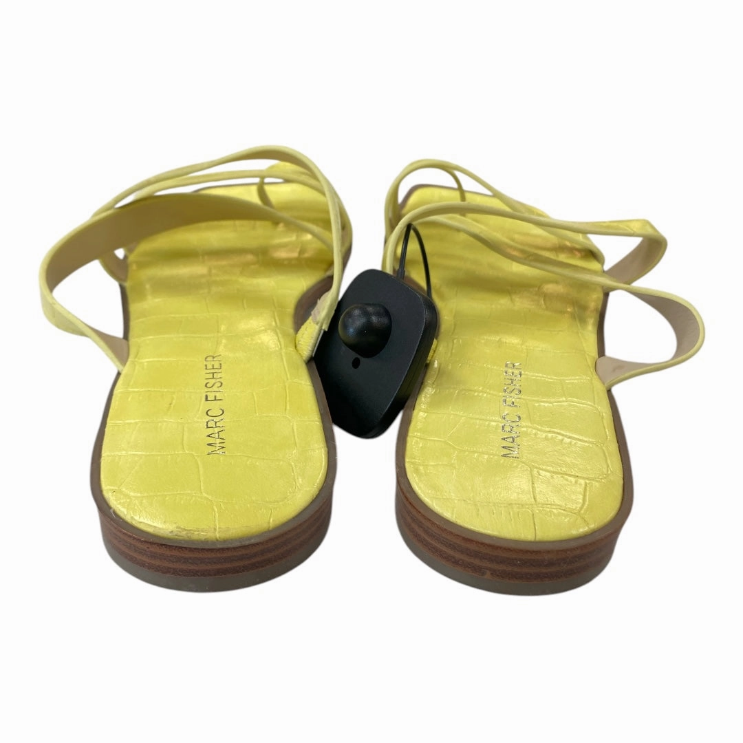 Sandals Flats By Marc Fisher In Yellow, Size:8 Fashion Heels