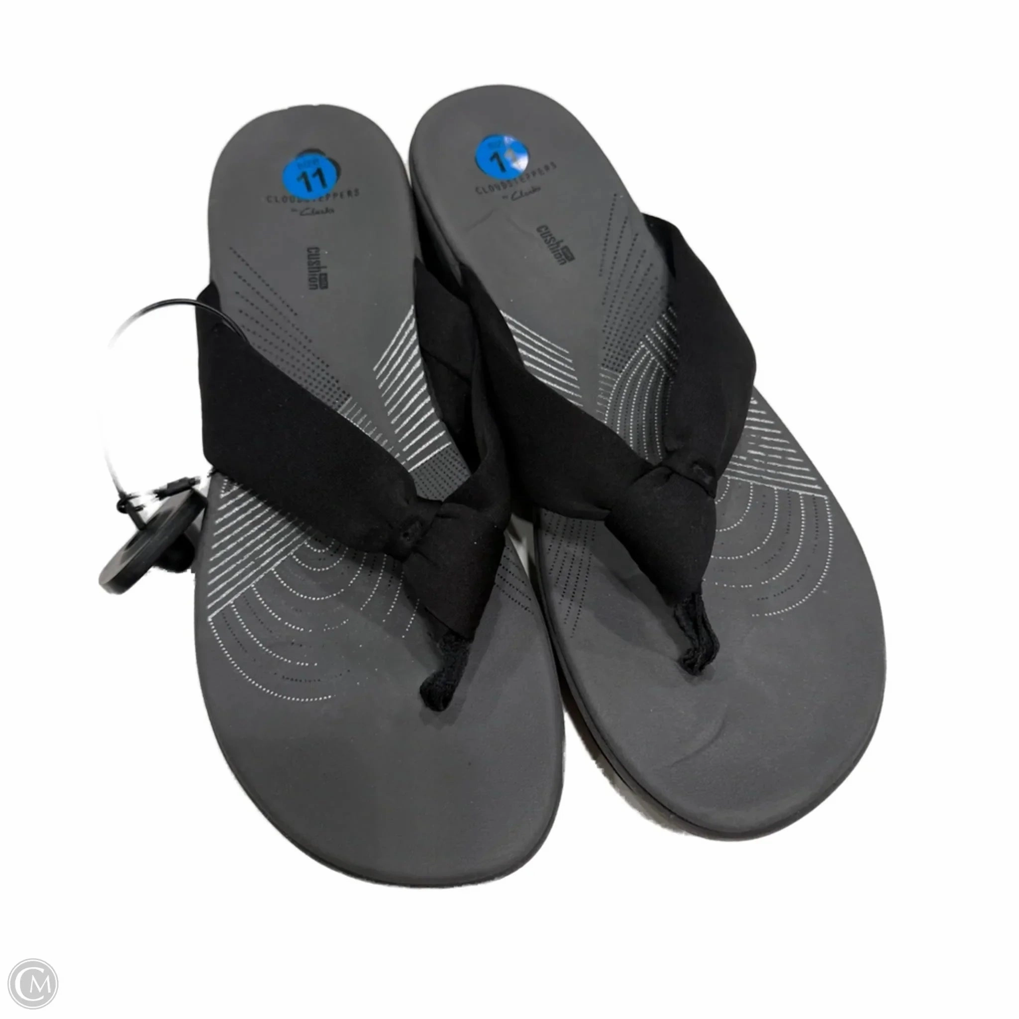 Sandals Flip Flops By Clarks In Black, Size: 11 Leather Footwear