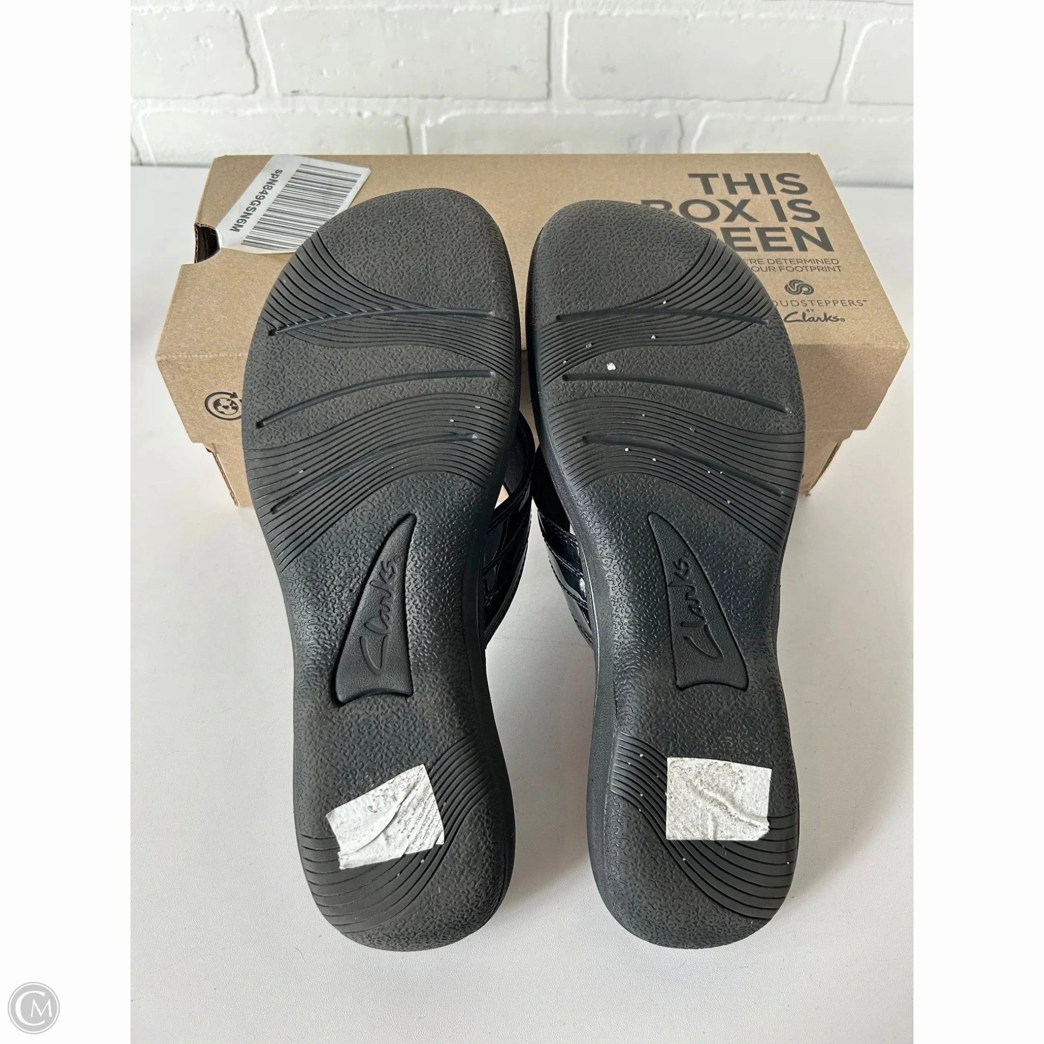 Sandals Flip Flops By Clarks In Black, Size: 11 Leather Footwear