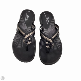 Sandals Flip Flops By Clarks In Black, Size: 8 Clarks leather shoes for daily wear