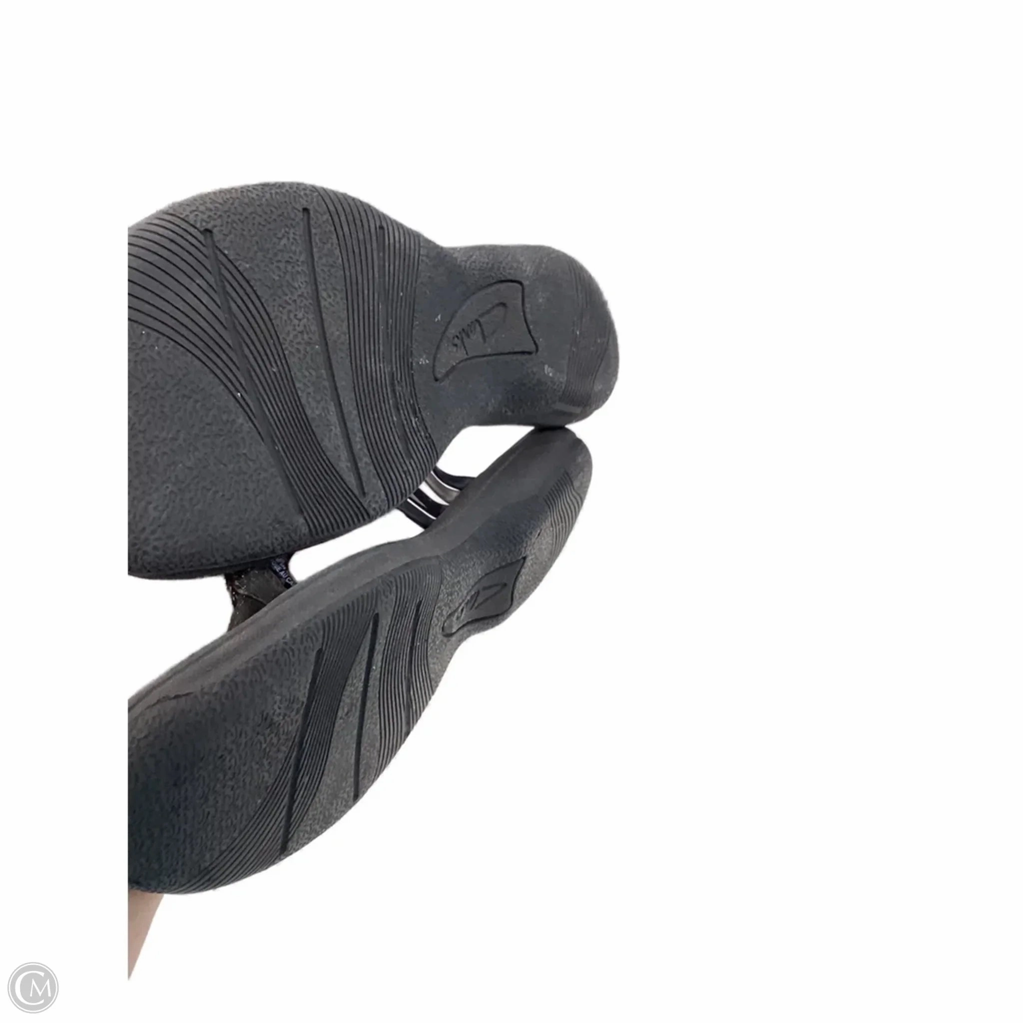 Sandals Flip Flops By Clarks In Black, Size: 8 Leather Footwear