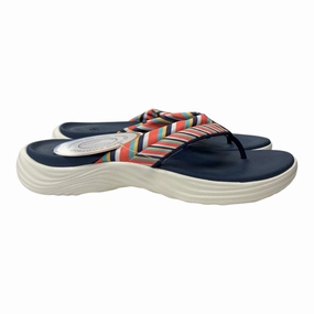 Sandals Flip Flops By Clarks In Blue & Orange, Size:7 Clarks leather shoes for daily wear