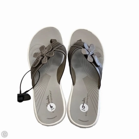 Sandals Flip Flops By Clarks In Grey, Size: 9 Clarks leather shoes for daily wear