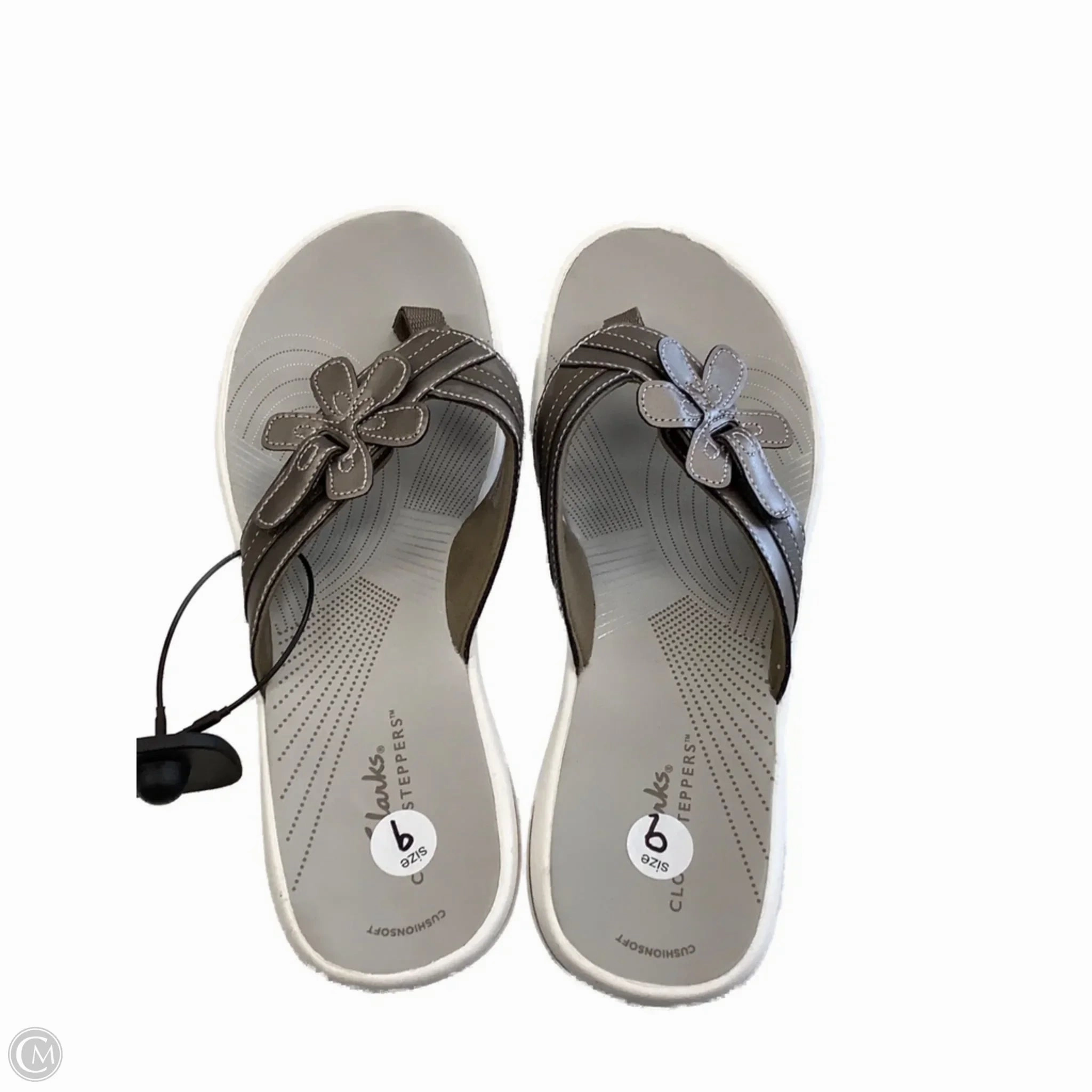 Sandals Flip Flops By Clarks In Grey, Size: 9 Clarks leather shoes for daily wear