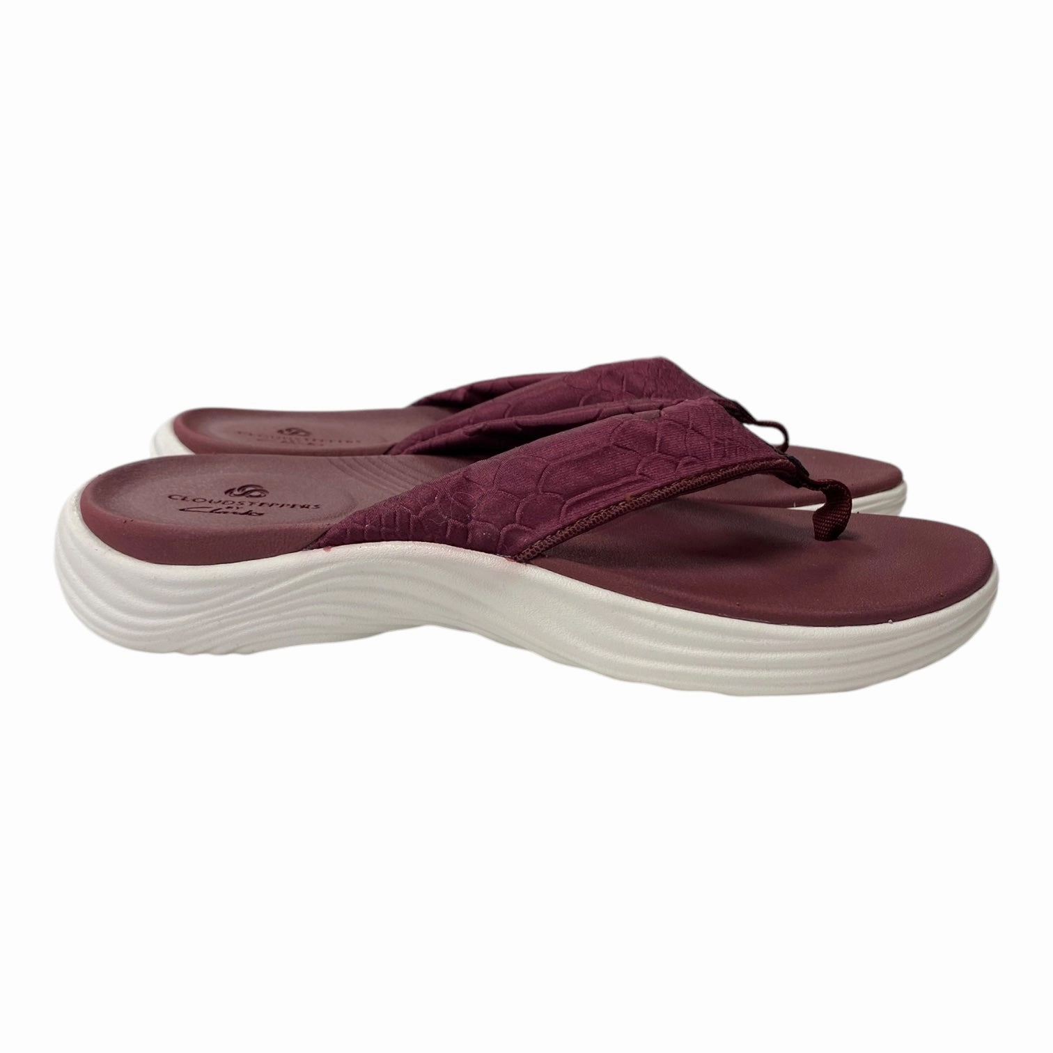 Sandals Flip Flops By Clarks In Maroon, Size:7 Clarks leather shoes for daily wear