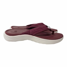Sandals Flip Flops By Clarks In Maroon, Size:7 Clarks leather shoes for daily wear