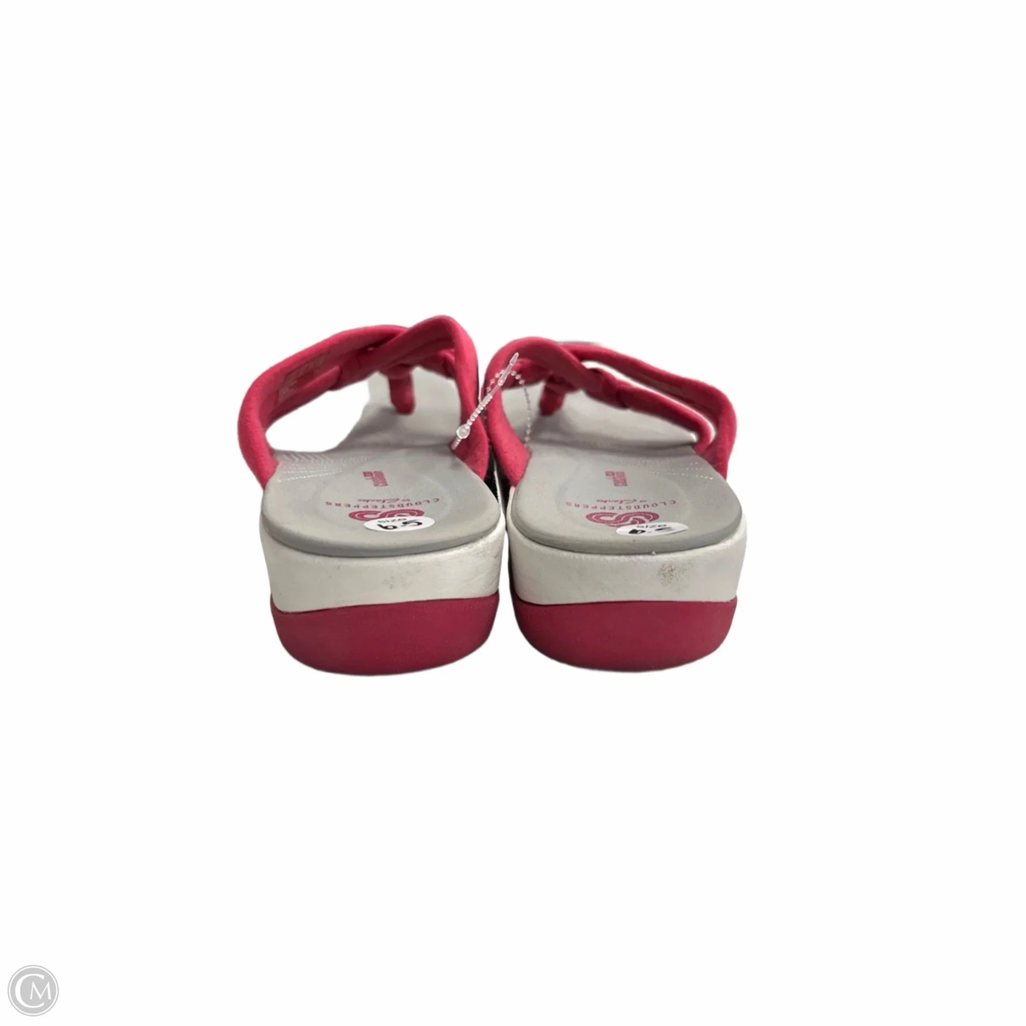 Sandals Flip Flops By Clarks In Pink, Size: 9 Leather Footwear