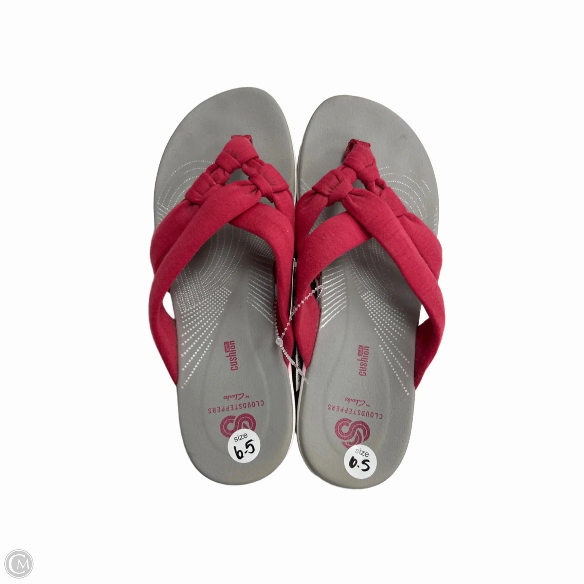 Sandals Flip Flops By Clarks In Pink, Size: 9 Leather Footwear