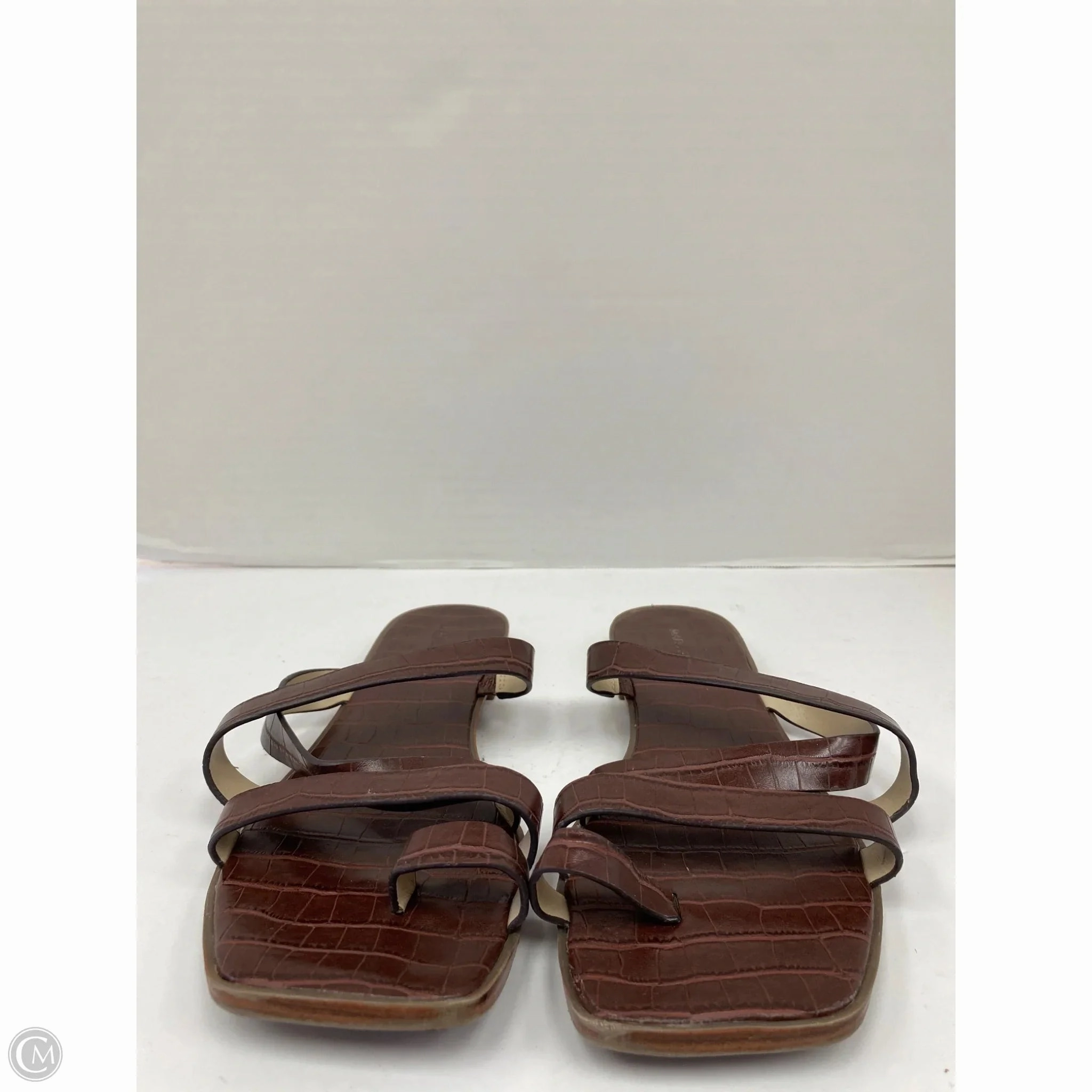 Sandals Flip Flops By Marc Fisher In Brown, Size: 8.5 Fashion Heels