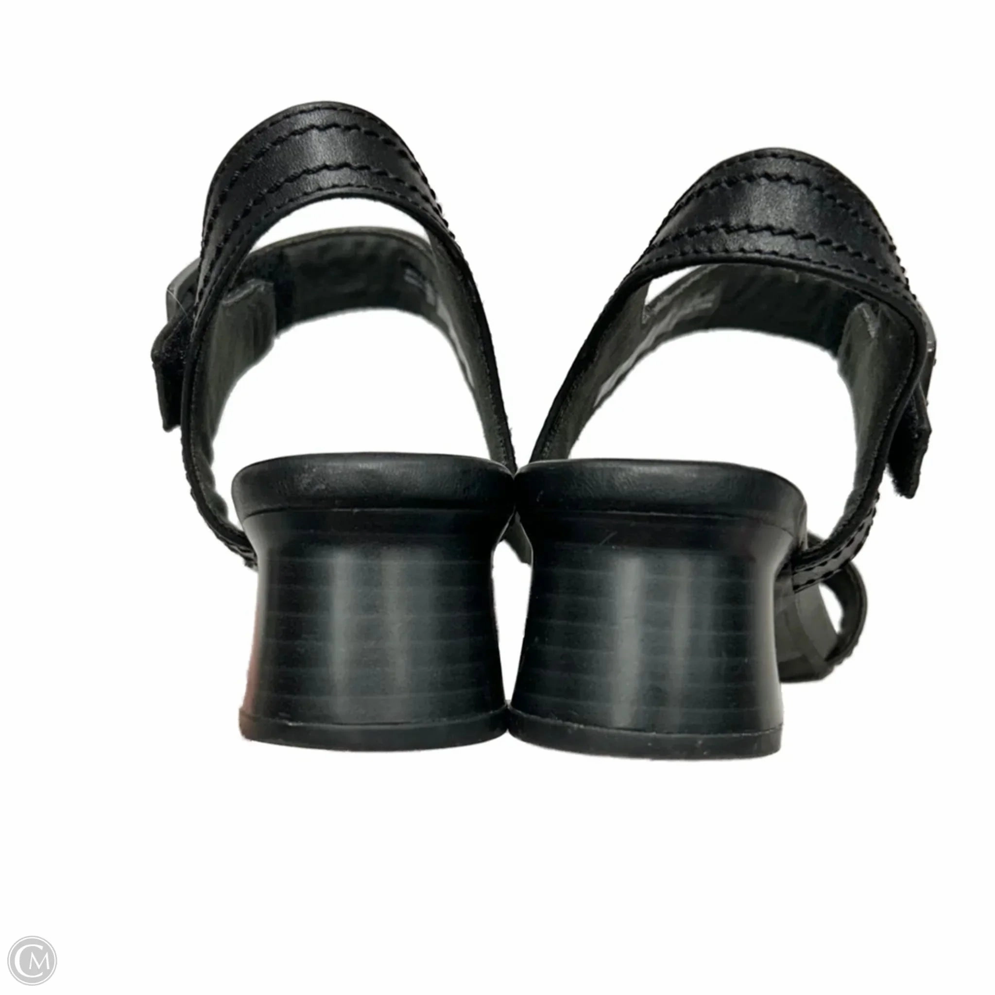 Sandals Heels Block By Clarks In Black, Size: 8.5 Leather Footwear