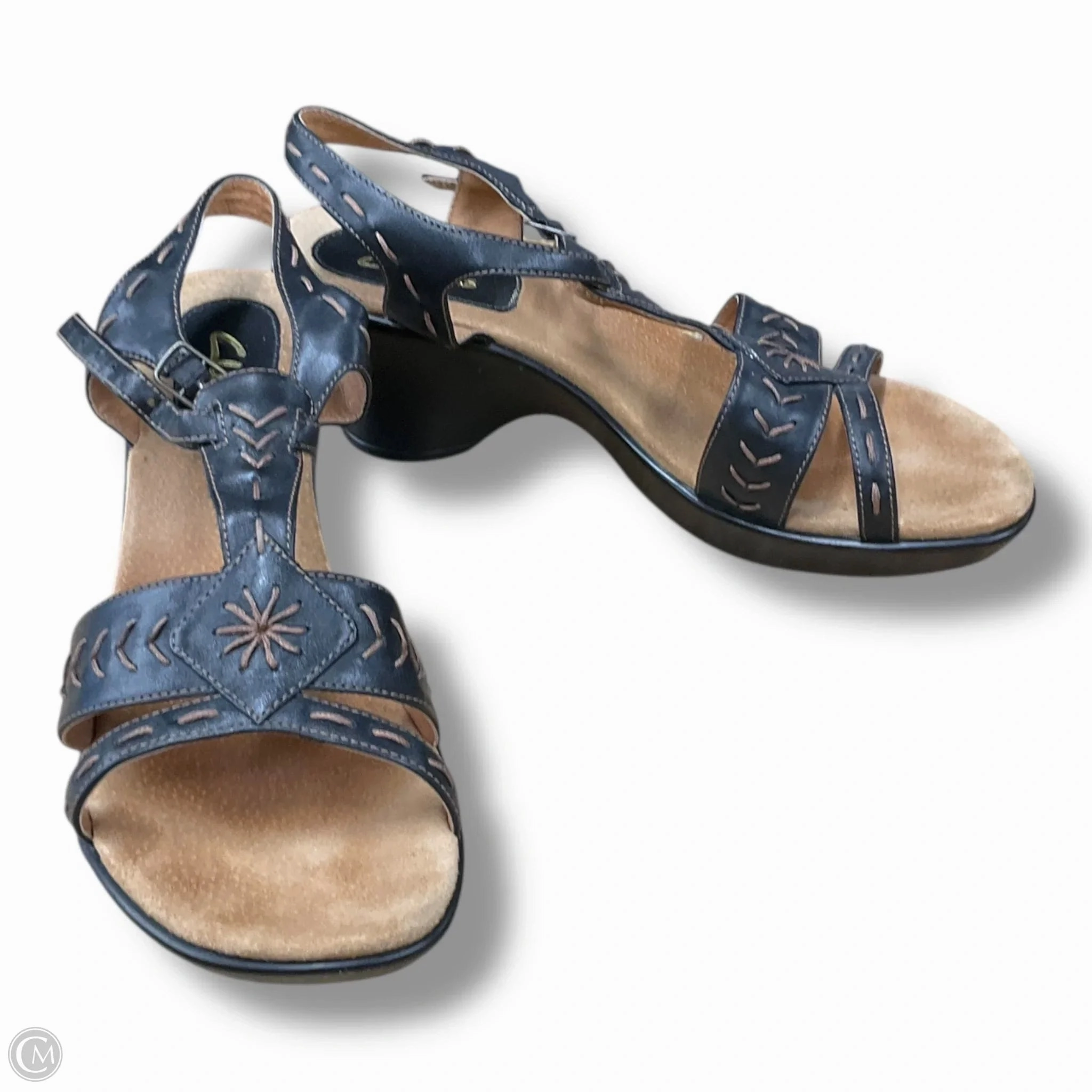 Sandals Heels Block By Clarks In Brown, Size: 7 Clarks leather shoes for daily wear